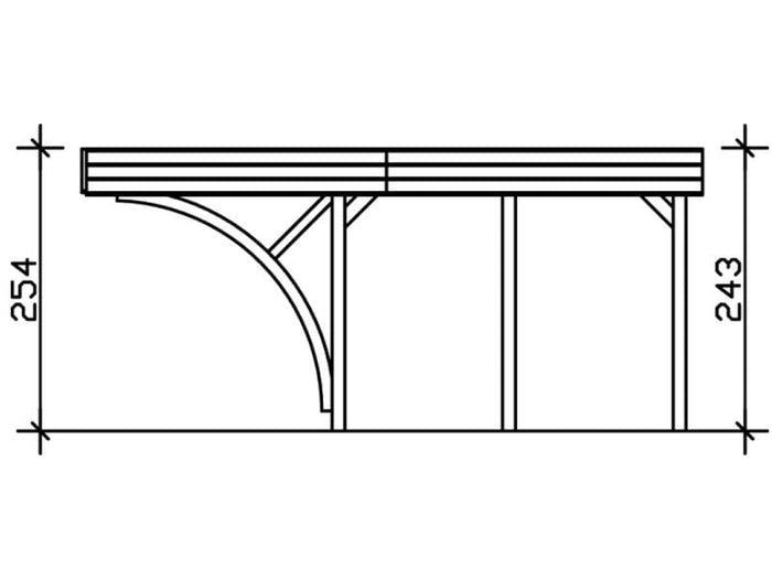Skan Holz Carport Friesland Set 8 in nussbaum