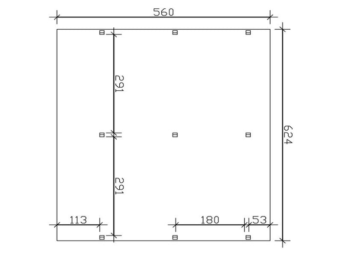 Skan Holz Carport Harz 624 x 560 cm mit schwarz Schindeln