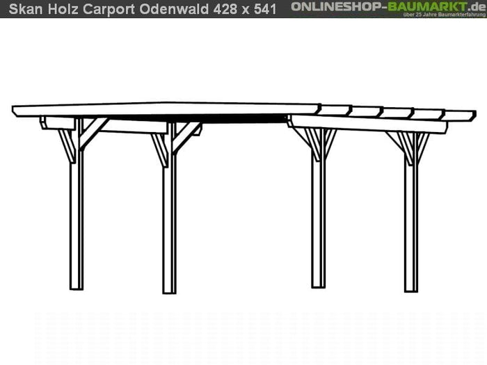 Skan Holz Carport Odenwald 428 x 541 cm Leimholz