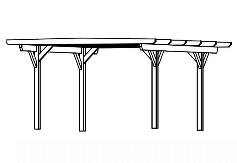 Skan Holz Carport Odenwald 428 x 541 cm Leimholz