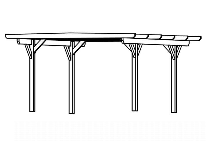 Skan Holz Carport Odenwald 428 x 541 cm Leimholz
