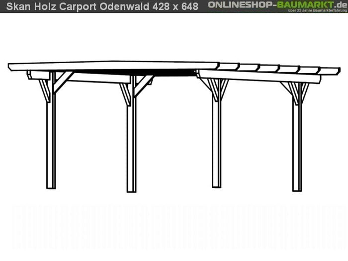 Skan Holz Carport Odenwald 428 x 648 cm Leimholz