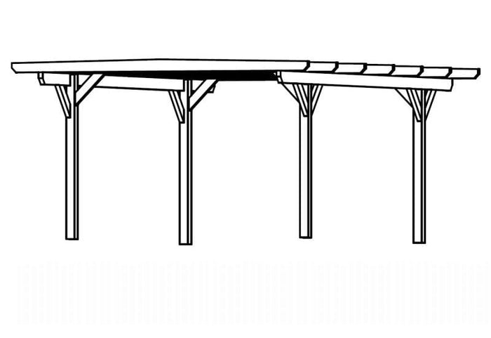 Skan Holz Carport Odenwald 428 x 648 cm Leimholz