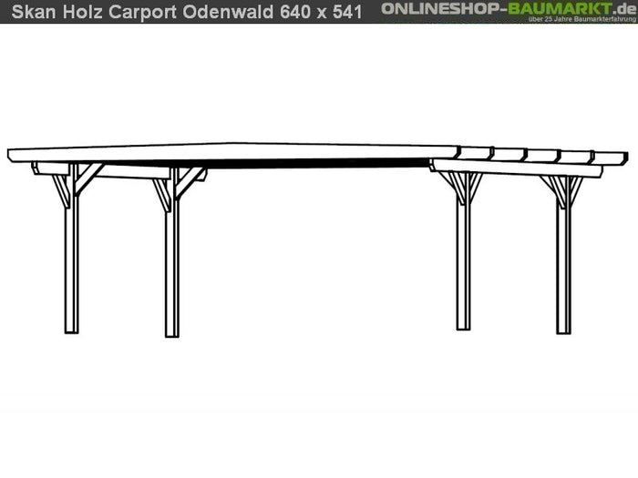 Skan Holz Carport Odenwald 640 x 541 cm Leimholz