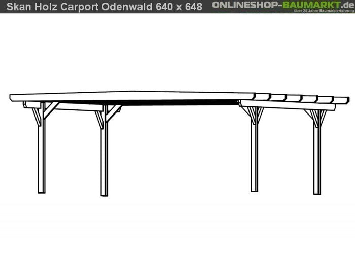 Skan Holz Carport Odenwald 640 x 648 cm Leimholz