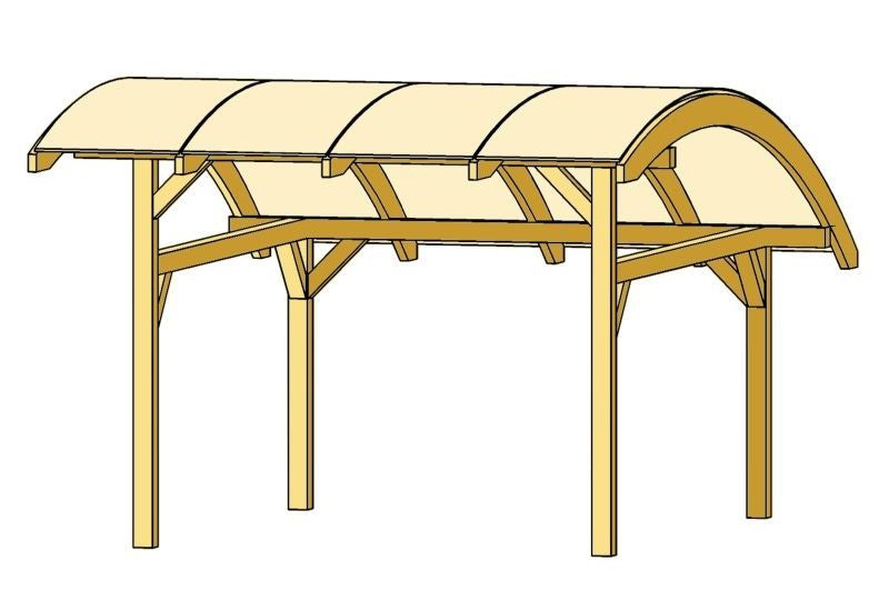 Skan Holz Carport Schwaben 434 x 630 cm Leimholz