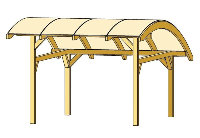 Skan Holz Carport Schwaben 434 x 630 cm Leimholz