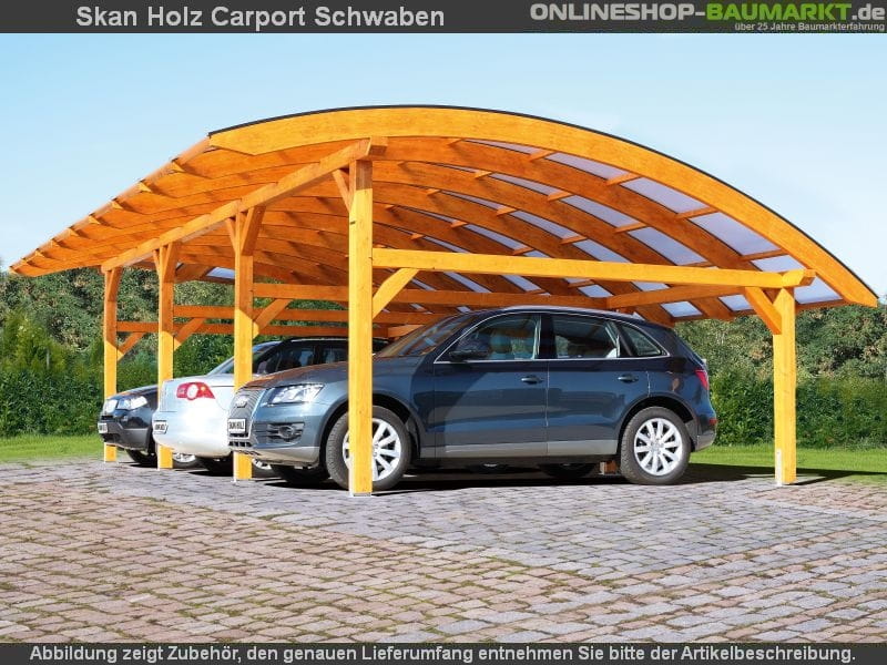 Skan Holz Carport Schwaben 434 x 630 cm Leimholz