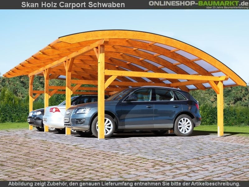 Skan Holz Carport Schwaben Stellplatzerweiterung Leimholz