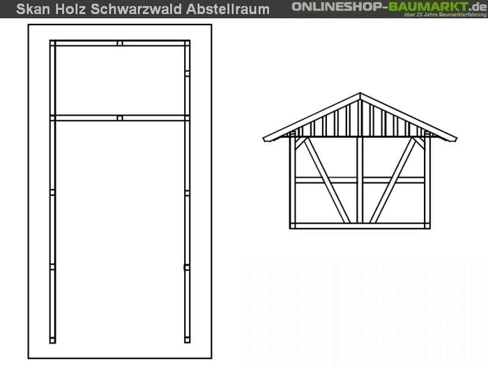 Skan Holz Carport Schwarzwald 424 x 772 cm mit Abstellraum