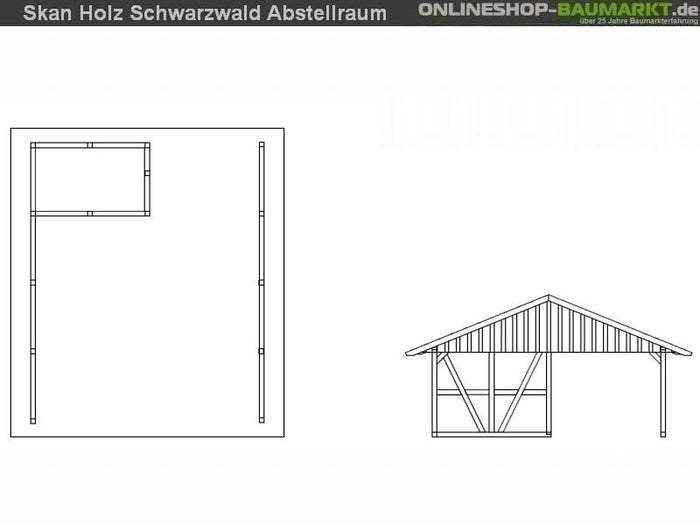 Skan Holz Carport Schwarzwald 684 x 772 cm mit Abstellraum