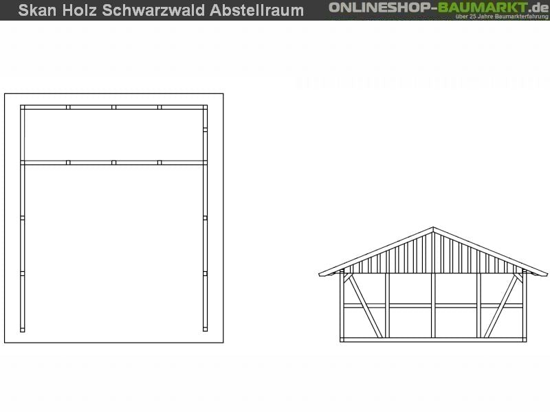 Skan Holz Carport Schwarzwald 684 x 772 cm mit Abstellraum