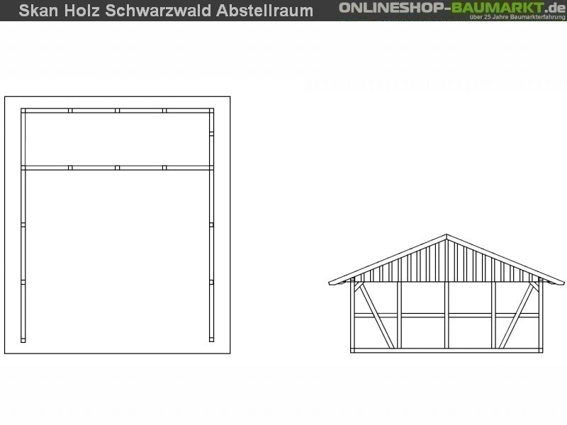 Skan Holz Carport Schwarzwald 684 x 772 cm mit Abstellraum
