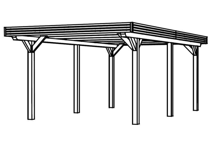 Skan Holz Carport Spessart 355 x 604 cm Leimholz