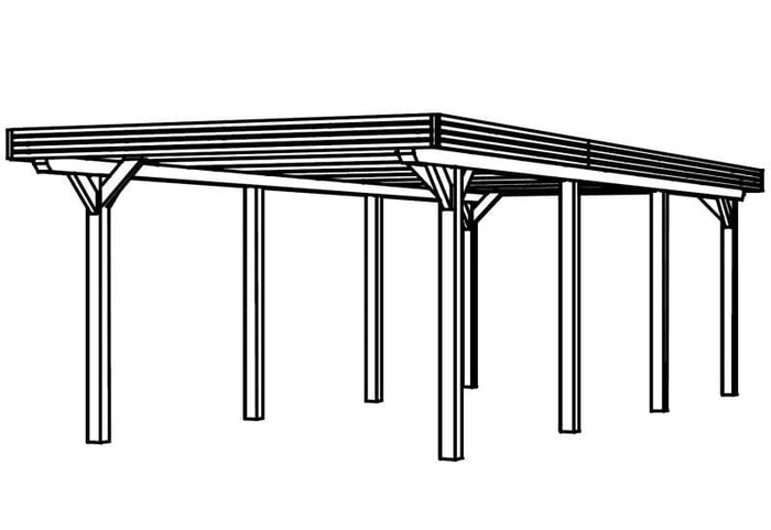 Skan Holz Carport Spessart 355 x 846 cm Leimholz