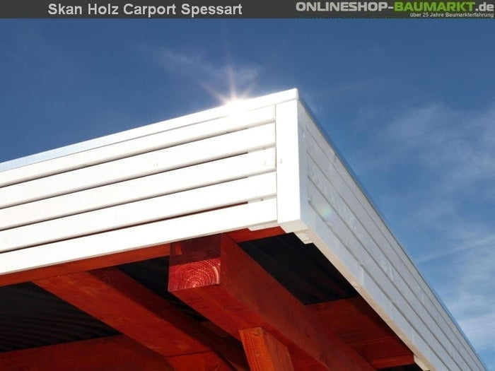 Skan Holz Carport Spessart 355 x 846 cm Leimholz mit Abstellraum