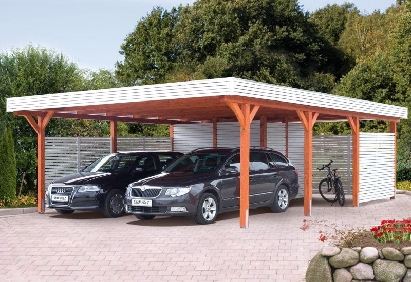 Skan Holz Carport Spessart 611 x 846 cm Leimholz mit Abstellraum