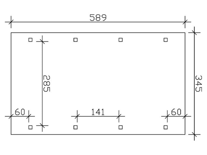 Skan Holz Carport Spreewald 345 x 589 cm mit schwarzer Blende