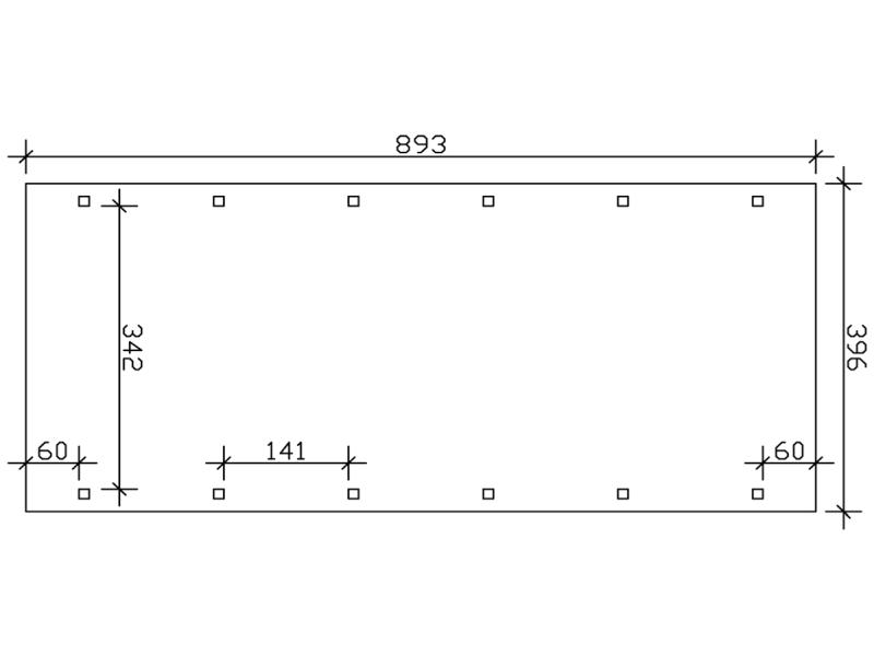Skan Holz Carport Spreewald 396 x 893 cm mit schwarzer Blende