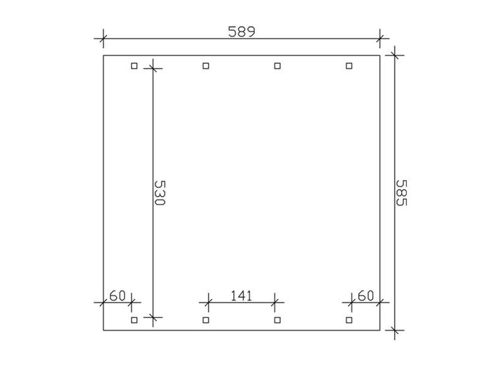Skan Holz Carport Spreewald 585 x 589 cm mit roter Blende