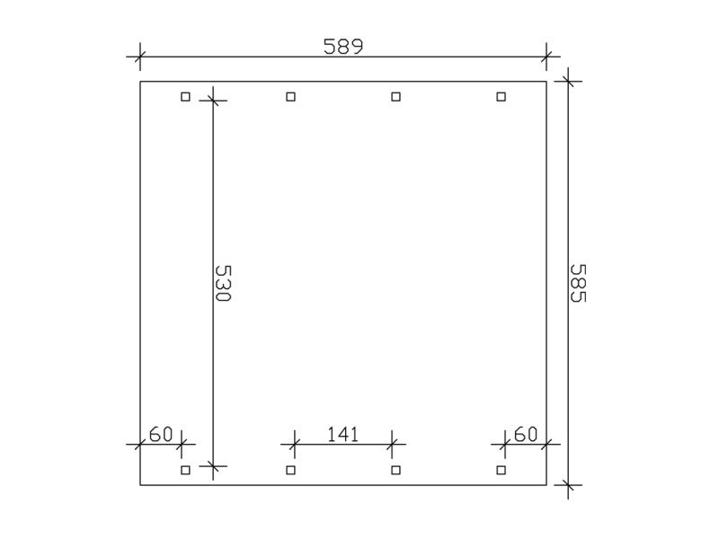 Skan Holz Carport Spreewald 585 x 589 cm mit schwarzer Blende