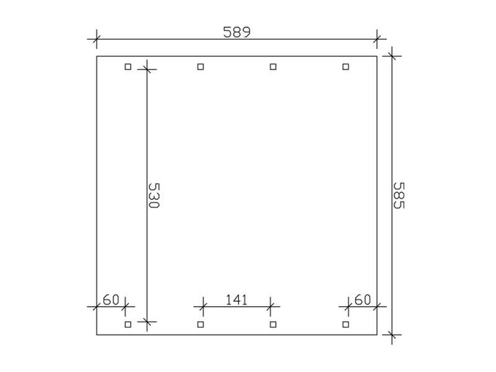Skan Holz Carport Spreewald 585 x 589 cm mit schwarzer Blende