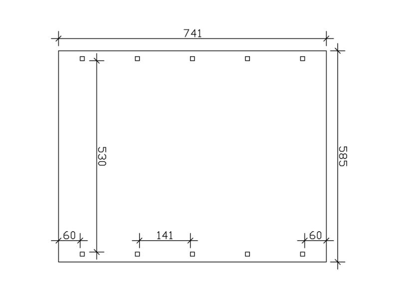 Skan Holz Carport Spreewald 585 x 741 cm mit roter Blende