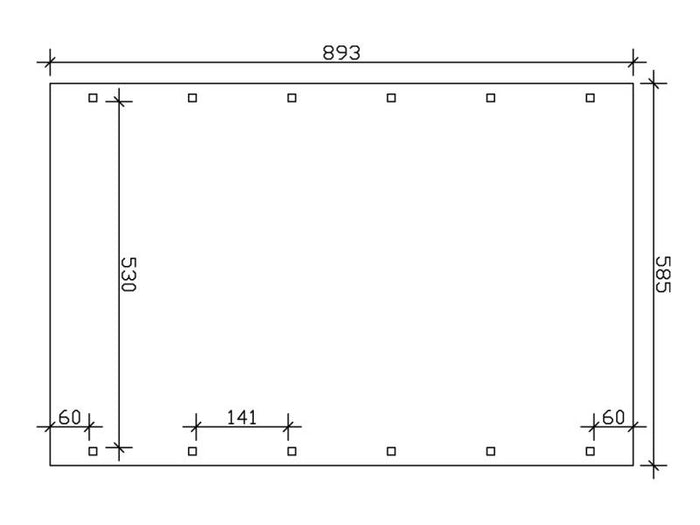 Skan Holz Carport Spreewald 585 x 893 cm mit roter Blende