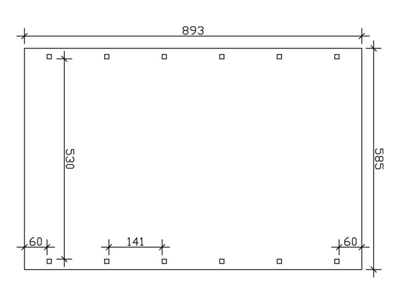 Skan Holz Carport Spreewald 585 x 893 cm mit schwarzer Blende
