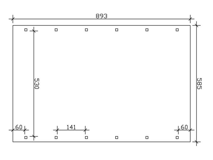 Skan Holz Carport Spreewald 585 x 893 cm mit schwarzer Blende