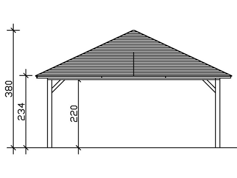 Skan Holz Carport Taunus 14 Gr. 3 natur