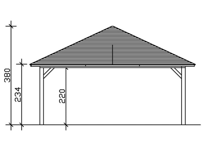 Skan Holz Carport Taunus 14 Gr. 3 natur