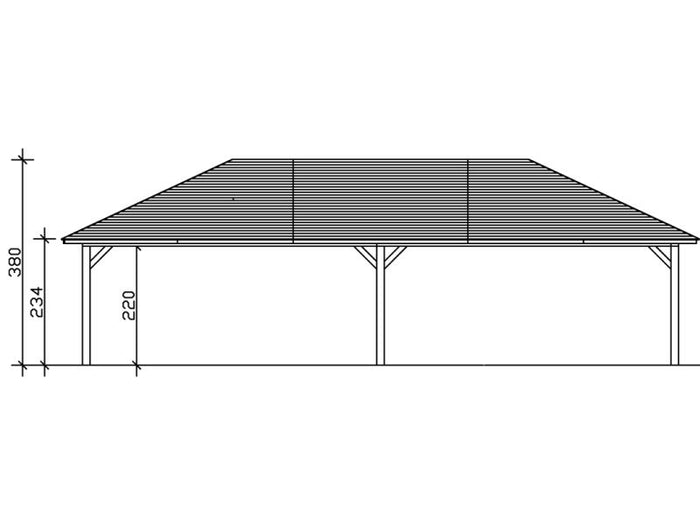 Skan Holz Carport Taunus 14 Gr. 4 natur