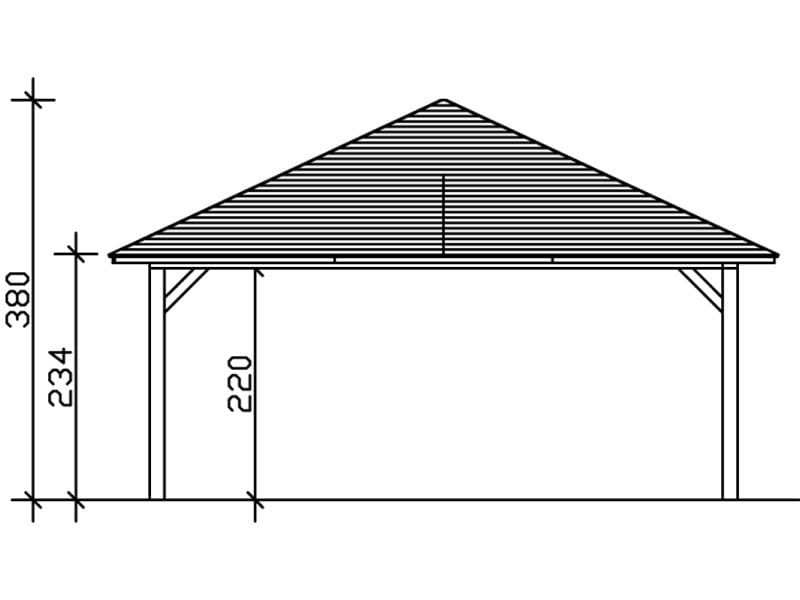 Skan Holz Carport Taunus 14 Gr. 4 natur