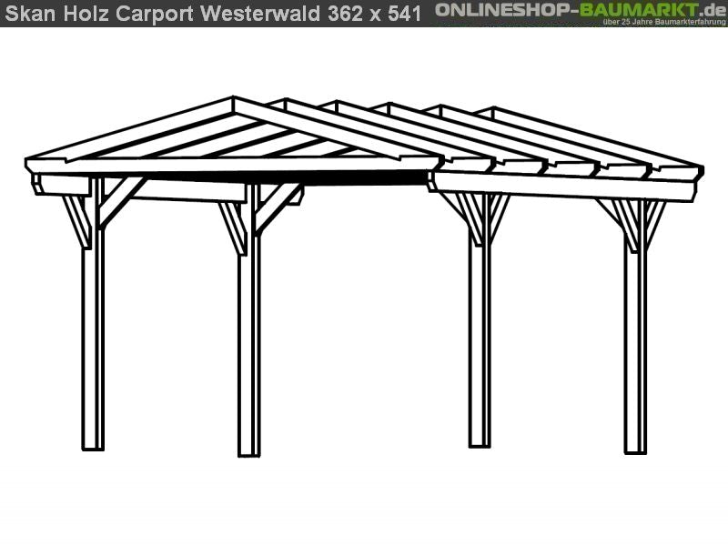 Skan Holz Carport Westerwald 362 x 541 cm Leimholz
