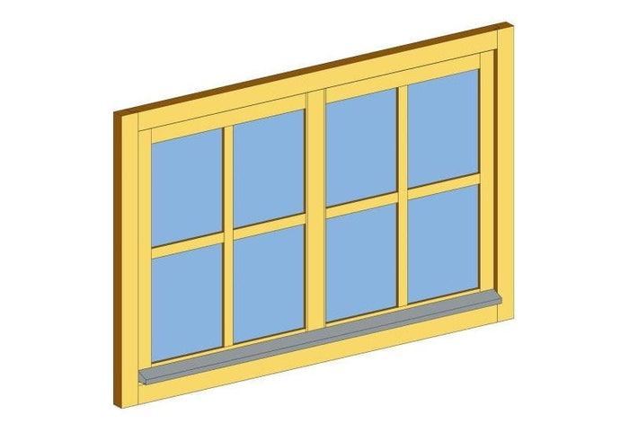 Skan Holz Doppelfenster für Carports, 129,4 x 82,5 cm