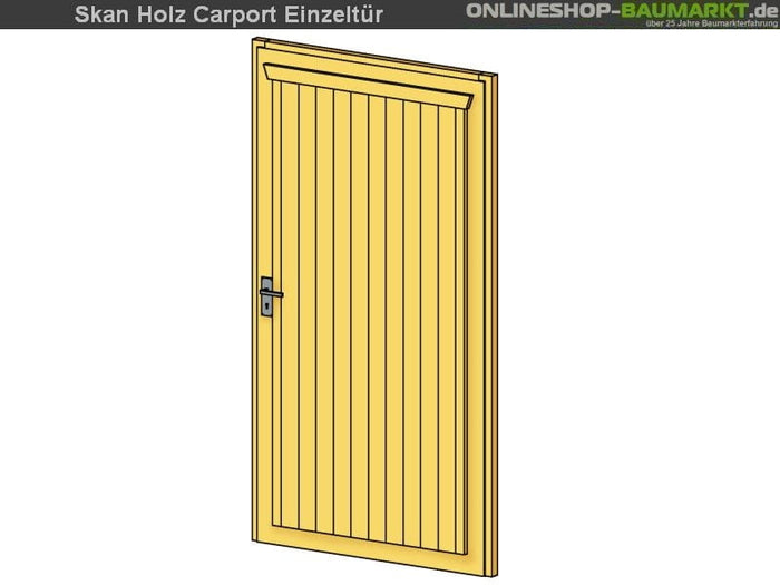 Skan Holz Einzeltür für Carports, 98 x 198 cm, unbehandelt