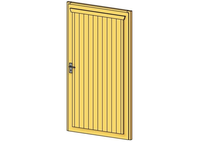 Skan Holz Einzeltür für Carports, 98 x 198 cm, unbehandelt