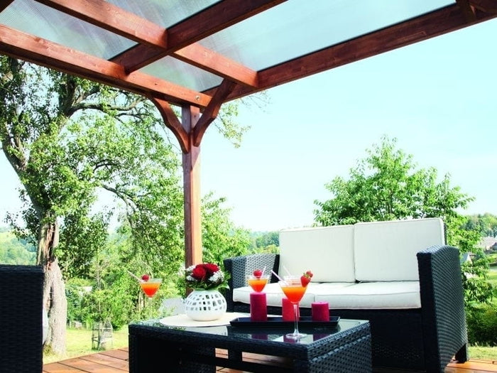 Skan Holz Flachdach Pavillon Marseille, Weiß