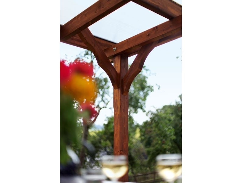 Skan Holz Flachdach Pavillon Marseille, Eiche hell