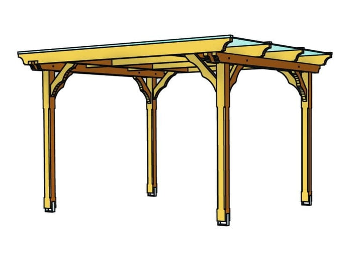Skan Holz Flachdach Pavillon Marseille, Eiche hell