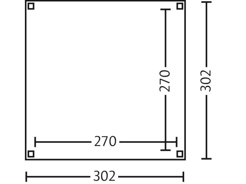 Skan Holz Flachdach Pavillon Toulouse, Eiche hell