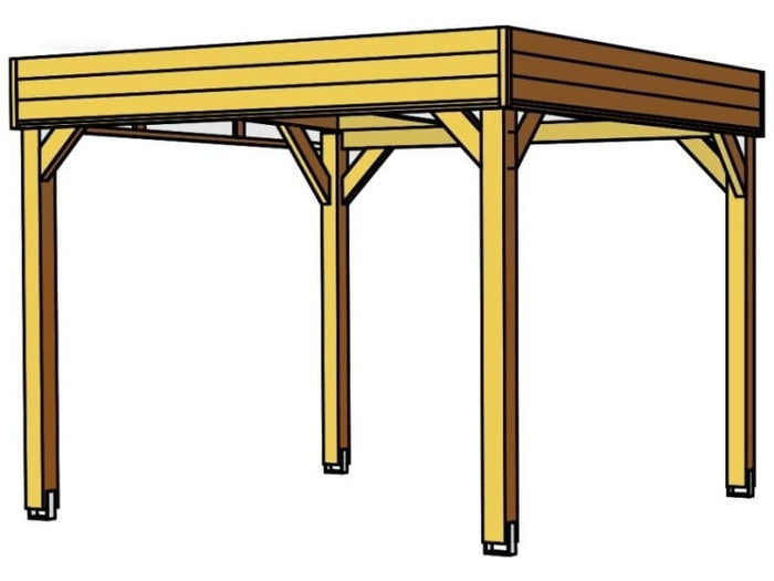 Skan Holz Flachdach Pavillon Toulouse, Weiß