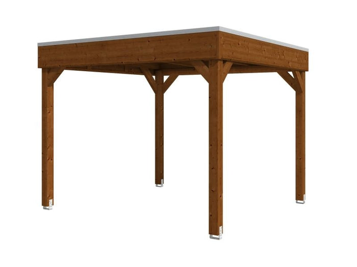 Skan Holz Flachdach Pavillon Toulouse, nussbaum