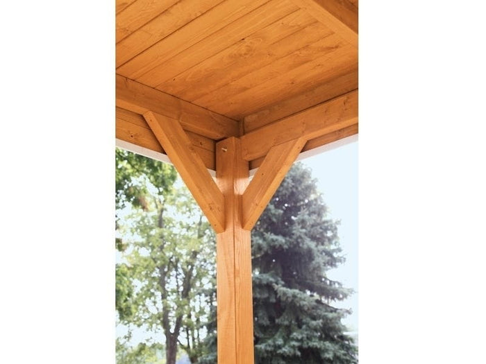 Skan Holz Flachdach Pavillon Toulouse, nussbaum