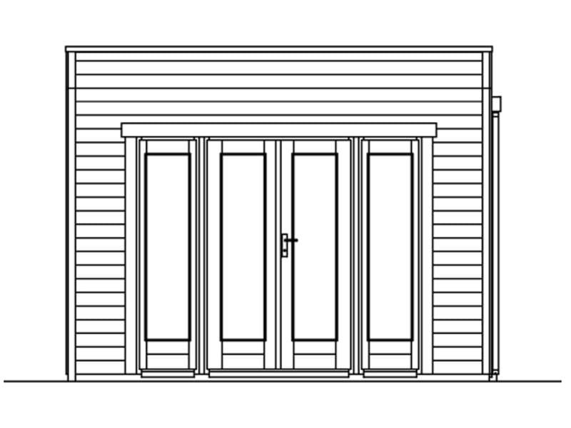 Skan Holz Gartenhaus Tokio 2 zweischalig schiefergrau