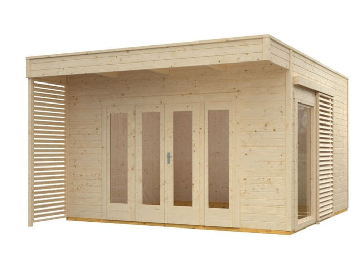 Skan Holz Gartenhaus Tokio 4 zweischalig natur