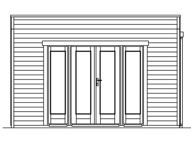 Skan Holz Gartenhaus Tokio 4 zweischalig schiefergrau