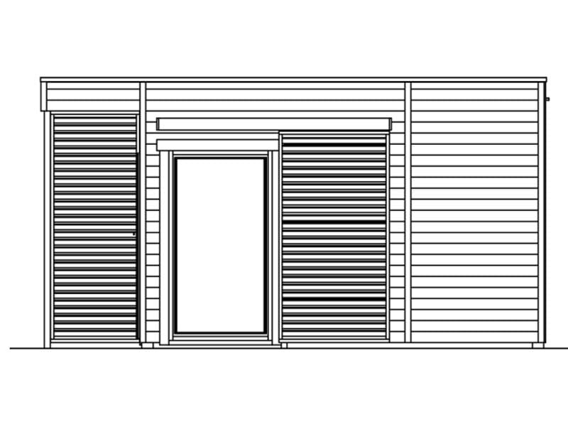 Skan Holz Gartenhaus Tokio 4 zweischalig schiefergrau