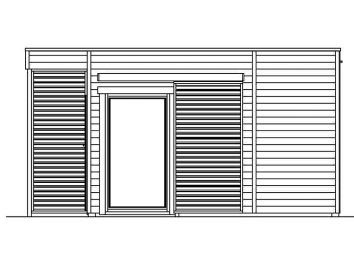 Skan Holz Gartenhaus Tokio 4 zweischalig schiefergrau